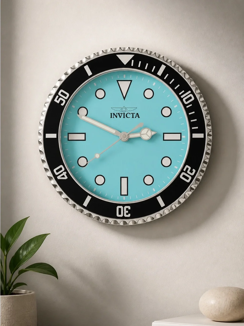 Invicta Tiffany Blue and Black Pro Diver Wall Clock
